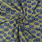 E-Tailor® Indian Ethnic 100% Cotton Voile Running Hand Block Print Natural by E-Tailor