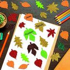 Coopay Glitter Fall Leaf Stickers Thanksgiving Christmas Adhesive Foam Maple - Image 4