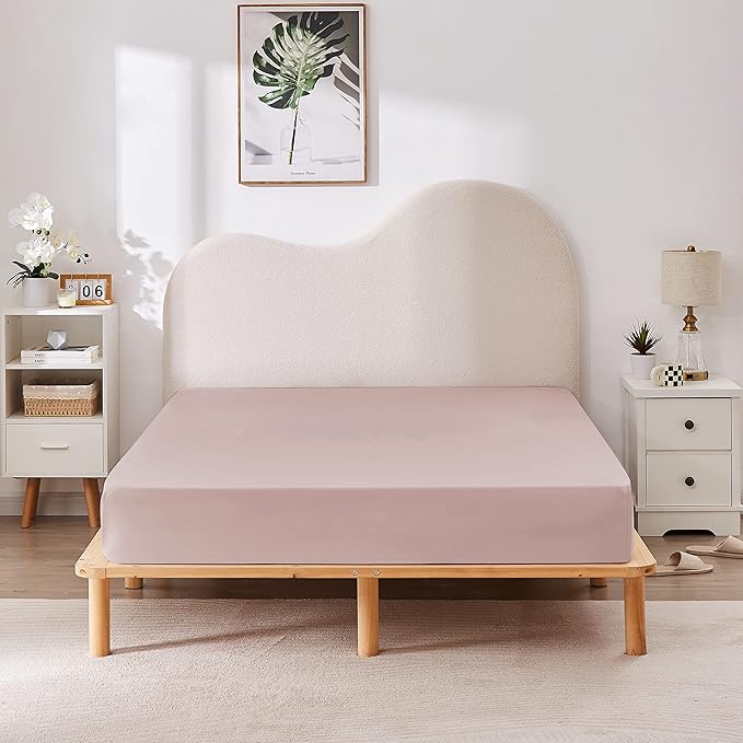 HBHLFZ King Fitted Sheet Only 2 Pack, Soft Breathable Bottom Sheet - Image 7