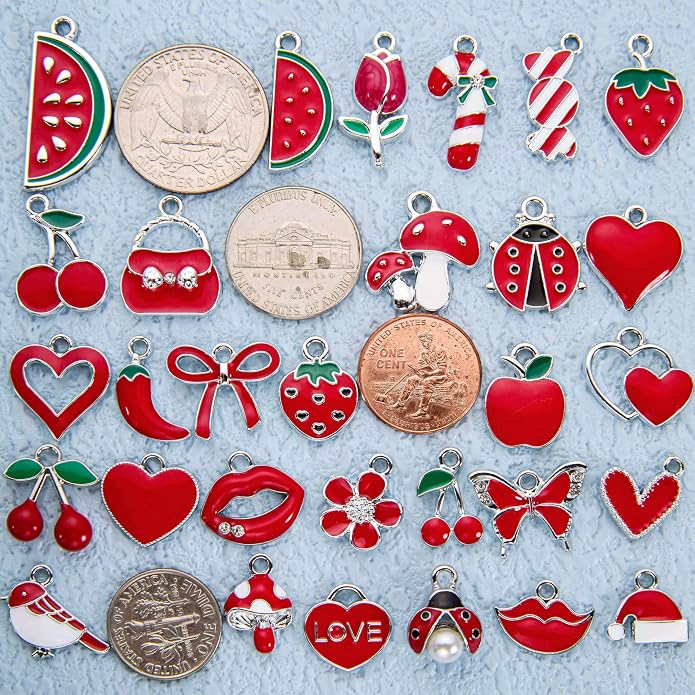 Silver-Tone Enamel Charms Set for DIY Jewelry Making - Image 2