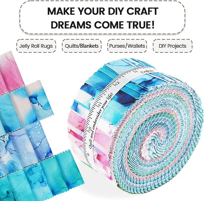 Craftido-20 Options-100% Cotton Jelly Roll Fabric Precut Strips - Image 5