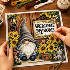 Zhenqing Garden Gnome Welcome Stamped Cross Stitch Kit - Image 3