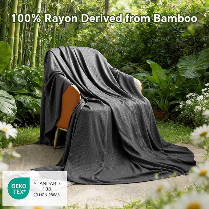 AmyHomie Cooling Blanket, 100% Rayon Derived from Bamboo, Cool Summer Blanket - Image 2