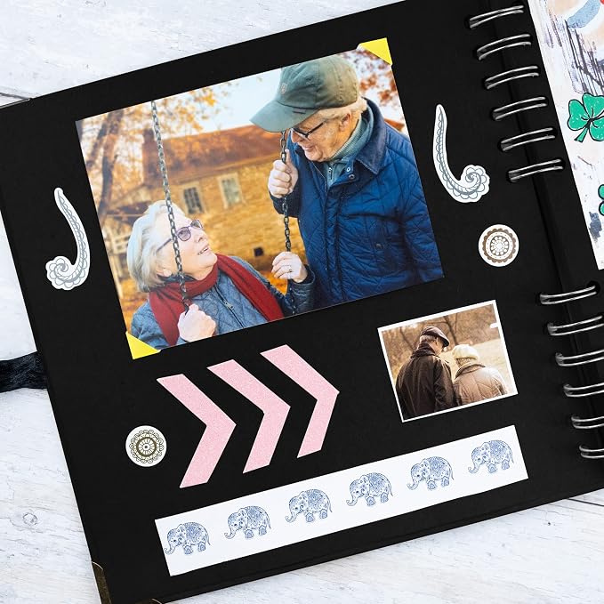 Bstorify Scrapbook Album 60 Pages Black Thick 250gsm Kraft Paper, Corner - Image 7