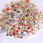 SANNIX 350Pcs Bracelet Charms Jewelry Making Charms Assorted Gold Plated Enamel - Image 3
