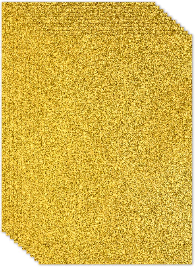 PATIKIL Yellow Shiny EVA Glitter Foam Sheet 11 x 8 Inch 2mm Thick by PATIKIL