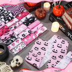 Hosuly 40 Pcs Pink Halloween Fabric Patchwork Roll Halloween Pumpkin Ghost - Image 3