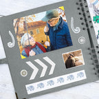 Bstorify Square Scrapbook Photo Albums 60 Pages Grey Thick Paper, Metal Corners - Image 5