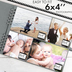 Bstorify Square Scrapbook Photo Albums 50 Pages Grey Thick Paper, Ribbon Closure - Image 3