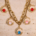 Gold-Tone Moon Charms with Rhinestones - Image 6