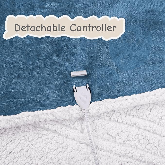 Electric Heated Blanket Queen Size 84"x90", Soft Flannel - Image 7