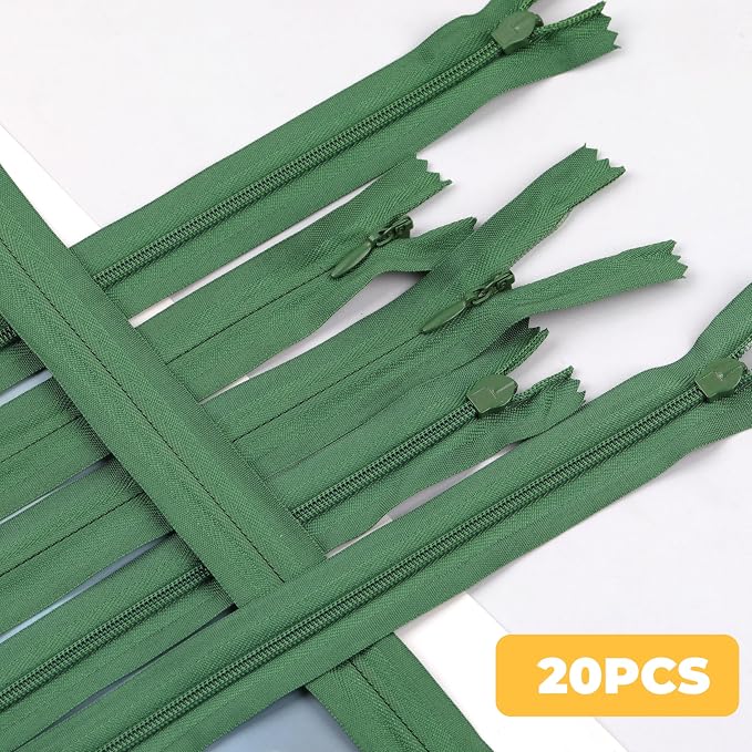 YAKA 20pcs Green Nylon Invisible Zippers Tailor Sewing Tools Garment - Image 5