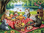 500 Piece Puzzles for Adults, Cat Family Dinner Large Piece Jigsaw Puzzle for by MJYPHDM