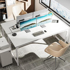 Huuger Computer Desk, 70 Inch Office Desk, Gaming Desk - Image 2