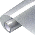 VinylRus Glitter Heat Transfer Vinyl Rolls-10” x 8ft Laser Silver Iron on Vinyl by VinylRus