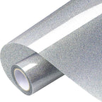 VinylRus Glitter Heat Transfer Vinyl Rolls-10” x 8ft Laser Silver Iron on Vinyl by VinylRus