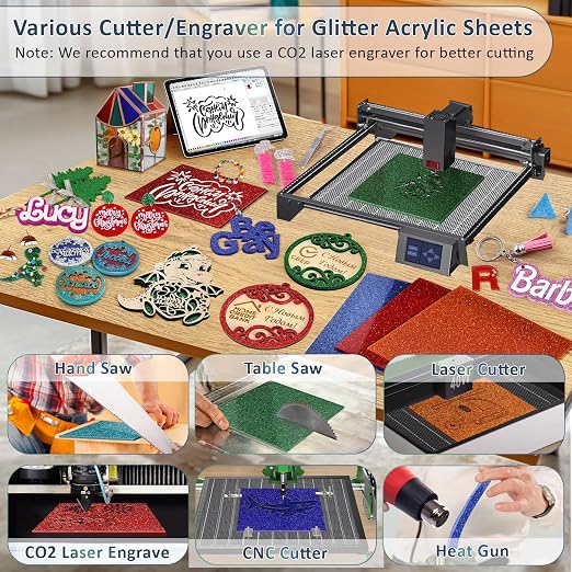 Glitter Acrylic Sheets Bulk, MAPRIAL 10Pcs 8 x 8 x 1/8" Thick Acrylic Sheet - Image 4
