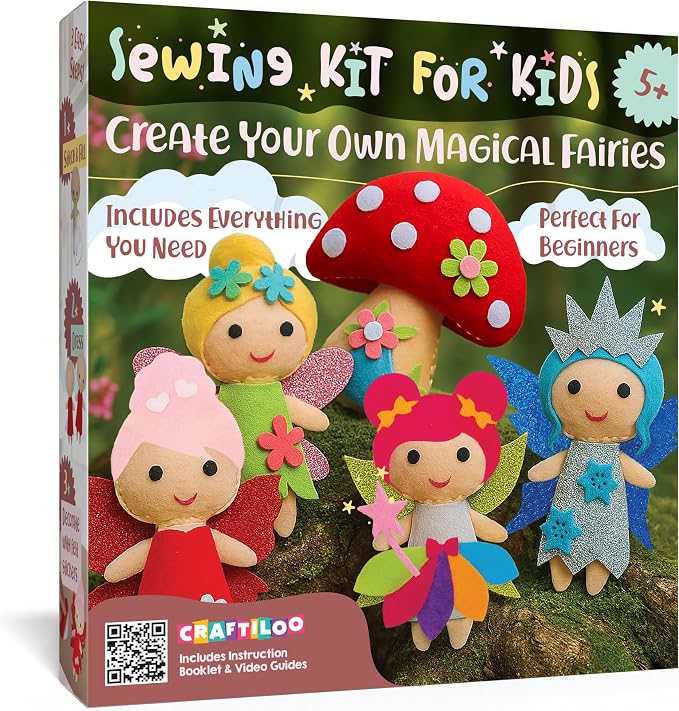 CRAFTILOO Fairy Sewing Kit for Kids Ages 5-12 – Beginner Sewing Kit by Craftiloo