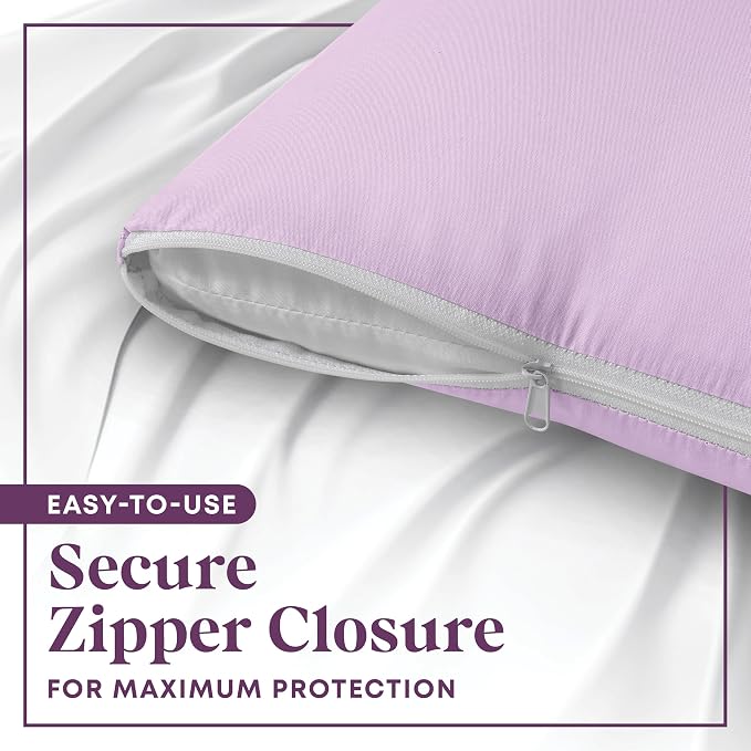 CirclesHome Pillow Protectors 2 Pack Standard Zippered - Image 3
