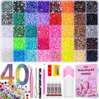 Bedazzling Kit 40000Pcs 40 Colors Resin Jelly Rhinestones, Bedazzler Kit by Unknown