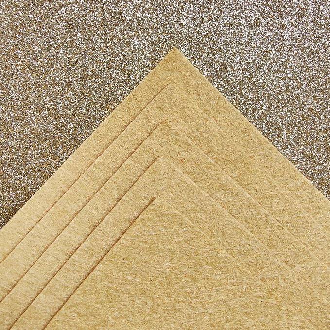 Jtnohx Glitter Felt Fabric, 8 x12 inches Felt Square Glitter - Image 3