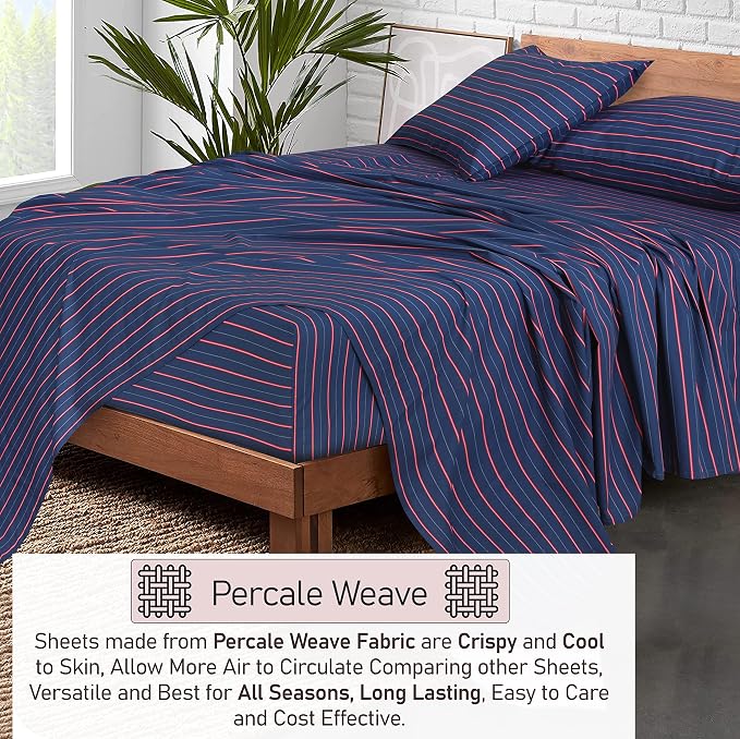 RUVANTI 100% Cotton Sheets – Split King Size Percale Bedding, Cooling & - Image 3