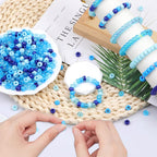 Blue Pony Beads for Bracelet 1000 Pcs Friendship Bracelets Beads 6x9mm Plastic - Image 4