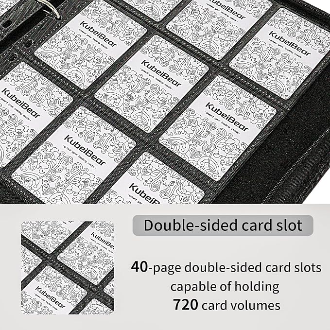 Card Binder – 720 Capacity, Zippered Trading Card Holder - Image 2