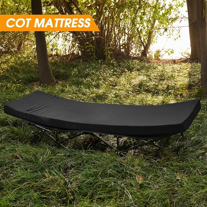 CYMULA Camping Cot Mattress 2in Memory Foam Sleeping Pad, Soft Warm Non-Slip - Image 5