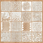 16 Pcs Geometric Stencils, 6x6 Inch Reusable Stencils by Unknown