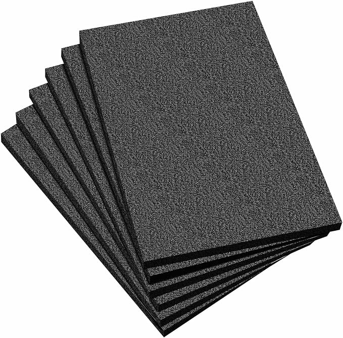 Frienda 6 Pcs 12" x 8" x 0.5" Polyethylene Foam Sheet Thick Black Packing Foam by Frienda