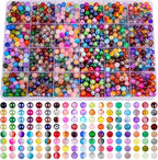 XSEINO About 144 Colors 1200PCS 6mm Glass Beads Bracelet Making Set, Colored - Image 8