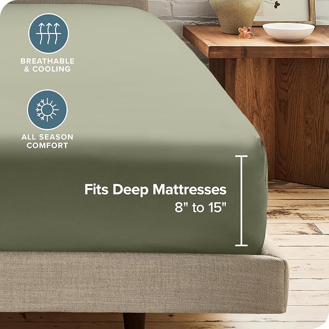 Bare Home 2-Pack Fitted Bottom Sheets Twin XL - Image 4