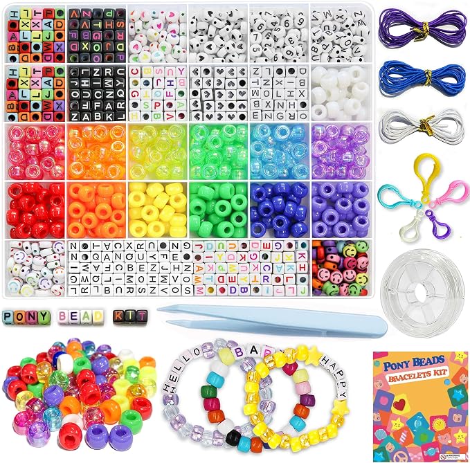 LIS HEGENSA 1300 Pcs DIY Childrens Crafts Beads Friendship Bracelet Kit by LISHEGENSA
