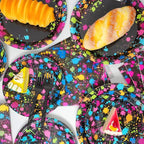 Neon Party Supplies for 24 Guests Neon Plates and Napkins Tableware Set Glow - Image 5