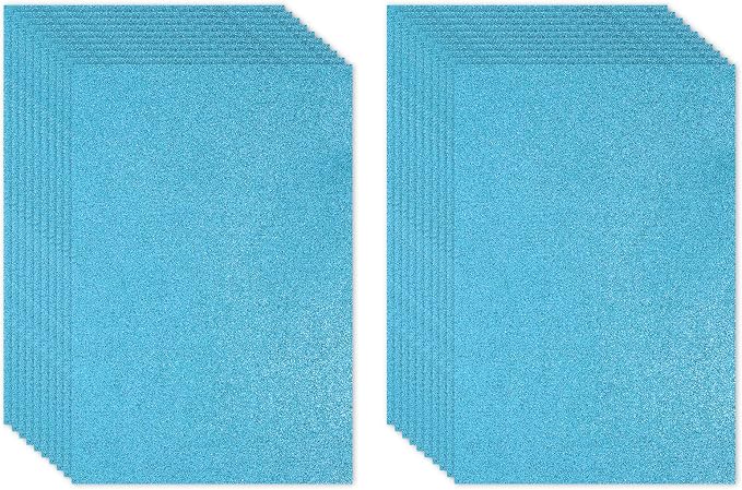 PATIKIL Light Blue Shiny EVA Glitter Foam Sheet 11 x 8 Inch 2mm Thick Sparkle by PATIKIL