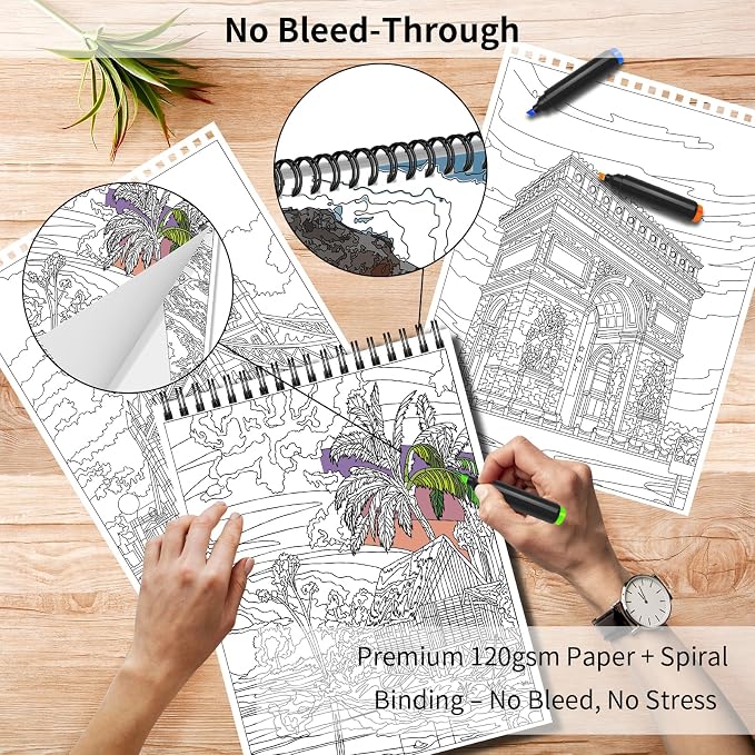 Kalysky Landscapes Adult Coloring Book Set of 3 - Image 5