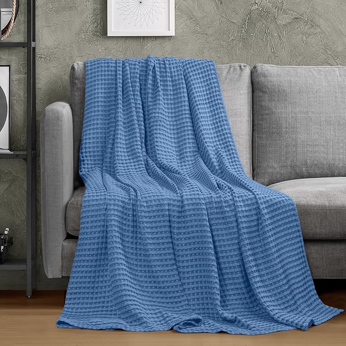 Utopia Bedding 100% Cotton Waffle Weave Blanket King Size - Image 4