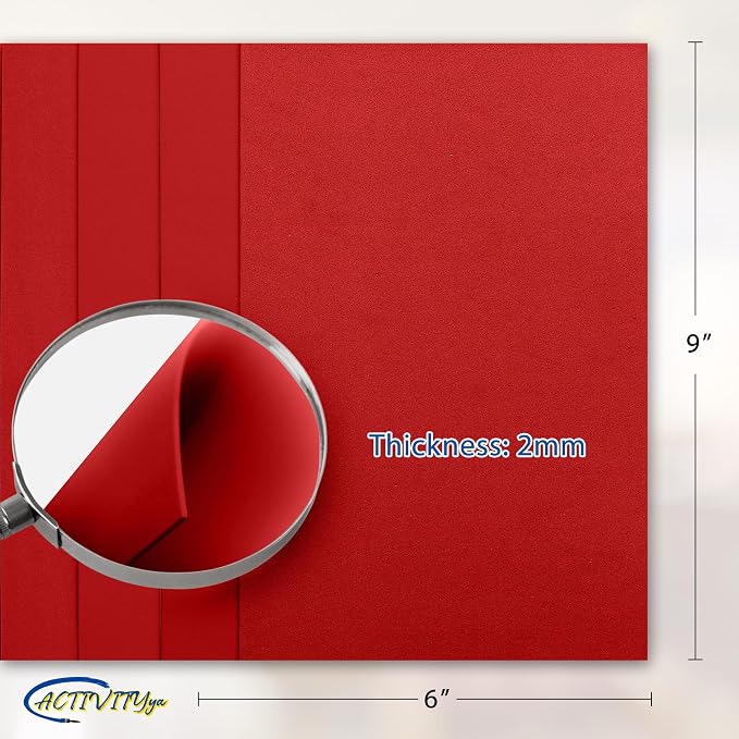Red EVA Foam Sheets, 6 x 9 Inch, 2mm Thick – Foam Paper - Image 2
