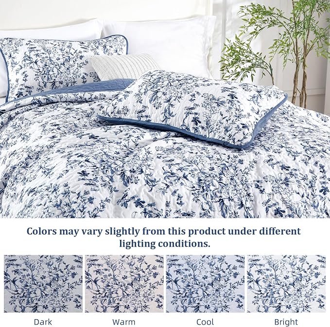 WONGS BEDDING Quilt King Size, Botanical Quilt - Image 6
