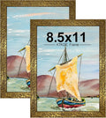 KTKDE 8.5x11 Picture Frame Set of 2, Ornate Vintage Gold Photo Frames 8.5 x 11 by KTKDE
