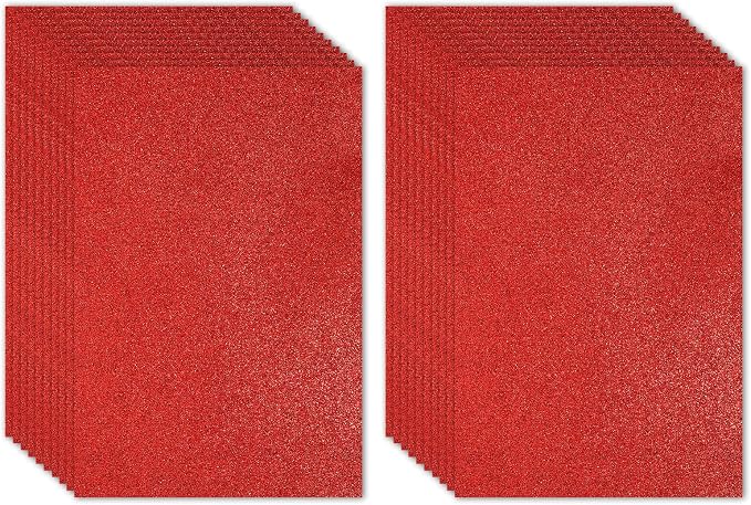 PATIKIL Red Shiny EVA Glitter Foam Sheet 11 x 8 Inch 2mm Thick by PATIKIL