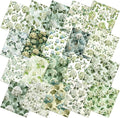 HunnmingRe 20 Pcs 10''x10'' Sage Green Hydrangea Quilting Fabric Square by HunnmingRe