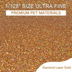 Ceya 3.8oz/ 110g Holographic Ultra Fine Glitter Powder Diamond Laser Gold - Image 2