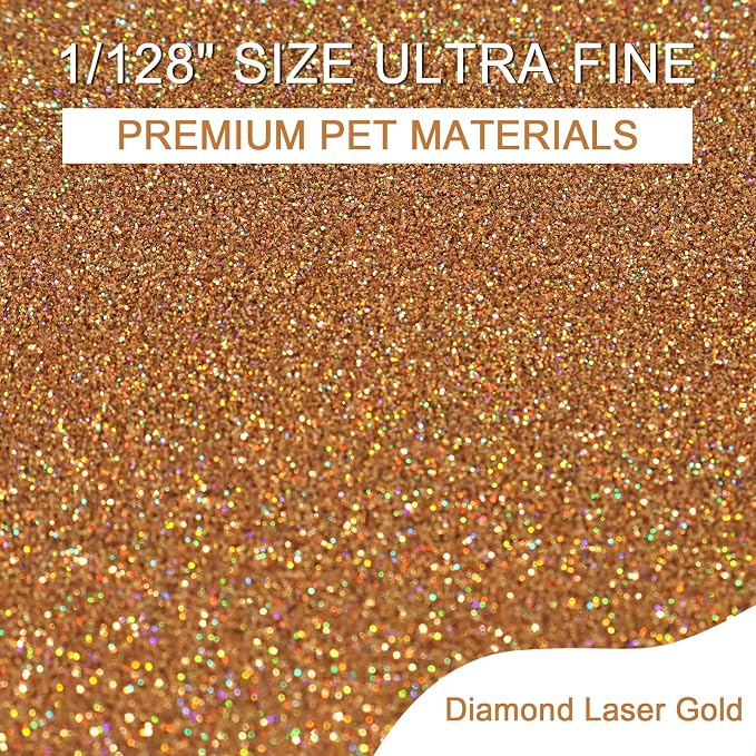Ceya 3.8oz/ 110g Holographic Ultra Fine Glitter Powder Diamond Laser Gold - Image 2
