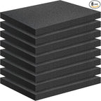 Black Packing Foam Sheets- 8PCS Cuttable Polyurethane Foam Pads Polyurethane by Joewuzun