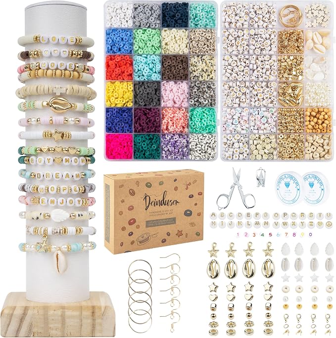 Deinduser Bracelet Making Kit, 24 Colors 2 Boxes Beads by DeinduserHandmade