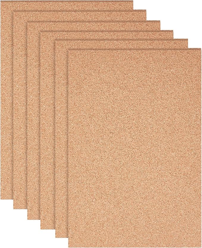 BENECREAT 6 Pack 11.7x8.2" Self-Adhesive Cork Sheets Rectangle Insulation Cork by BENECREAT