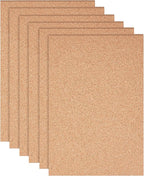 BENECREAT 6 Pack 11.7x8.2" Self-Adhesive Cork Sheets Rectangle Insulation Cork by BENECREAT
