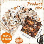 HunnmingRe 20 Pcs 10''x10'' Boho Halloween Quilting Fabric Square Spooky Ghost - Image 2